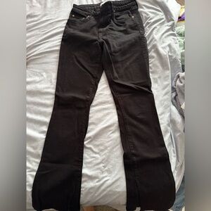 Women’s Trave Black Flare Jeans with Split Hem